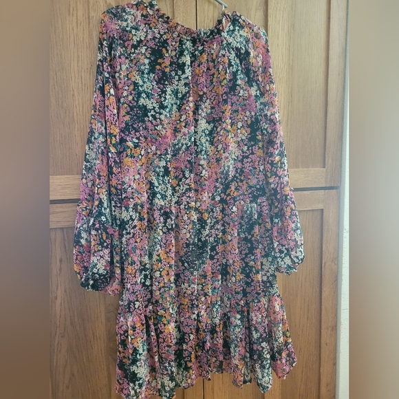 NWT Vince Camuto Black And Pink Floral Dress Size XL - Picture 5 of 14